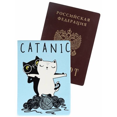 Обложка на паспорт "Котаник" (ПВХ Slim) ОП-0243