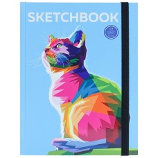 Скетчбук А5 Котёнок (7БЦ, 80 л, на резинке, 100г ) (айвори) С80-4211