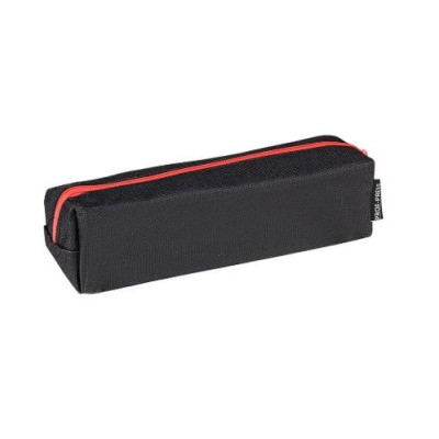 Пенал-тубус мягкий на молнии ЧЁРНЫЙ С КОРАЛЛОВЫМ (ПН-3108) 200х50х50 ПН-3108