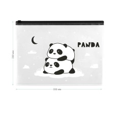 Папка-конверт на zip-молнии MeShu "Hello Panda", А4, 150мкм, прозрачная с рисунком 342735