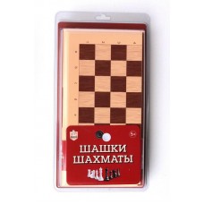 Игра настольная "Шашки-Шахматы" (бол, беж) блистер 3888