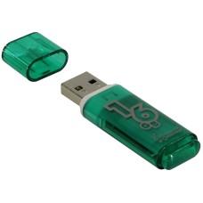 Память Smart Buy "Glossy"  16GB, USB 2.0 Flash Drive, зеленый Smart Buy 230852