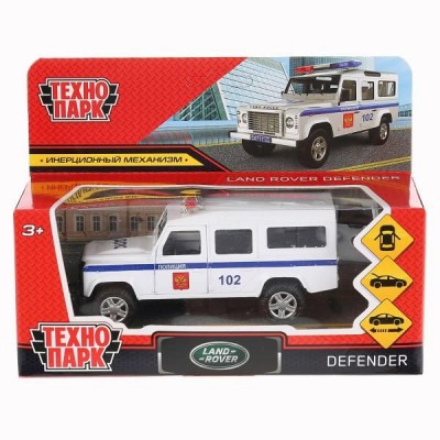 Машина "Land rover defender Полиция" 12 см металлическая DEFENDER-12POL-WH