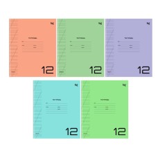 Тетрадь 12л., косая линия BG "UniTone. MIX", пластиковая обложка 382226