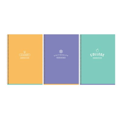 Тетрадь 80л., А4, клетка, на гребне BG "Academy", soft-touch ламинация 341664 Тетрадь 80л., А4, клетка, на гребне BG "Academy", soft-touch ламинация 341664