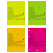 Тетрадь общая с пластиковой обложкой на кольцах ErichKrause® Neon, ассорти, А4, 80 листов, клетка, на кнопке 50654