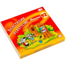 Пластилин Гамма "Мультики", 12 цветов, 240г, со стеком, картон Гамма 001887