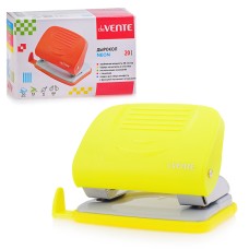 Дырокол "Neon" (20 листов) пластиковый с линейкой, в картонной коробке, неоновый желтый 4020801