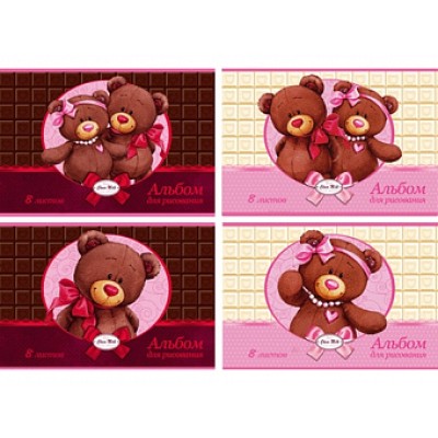 Альбом для рисования 8 л. А4 "Choco&Milk" (ассорти) блёстки А4ск8_гл 4240