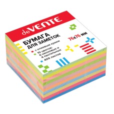 Клейкая бумага для заметок 76x76 мм, 400 листов, офсет 75 г/м², 6 неоновых и 4 пастельных цветов 2010721