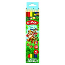 Набор цветн. каранд Creativiki 6 цв. шестигранные дерев. Creativiki 162102
