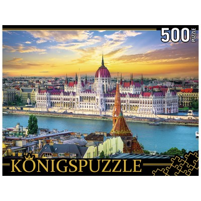 Konigspuzzle. ПАЗЛЫ 500 элементов. ШТK500-6799 ВЕНГРИЯ. ЗАКАТ В БУДАПЕШТЕ
