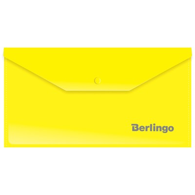 Папка-конверт на кнопке C6, 180мкм, желтая BERLINGO* 153945
