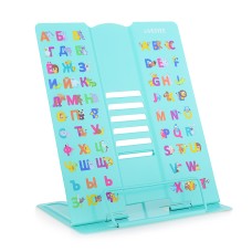 Подставка для учебников и книг "Alphabet" 27x21 см, металлическая окрашенная, вес 600 г, вертикальная, с противоскользящими ножками, с полноцветным рисунком, в пластиковом пакете с европодвесом 806311