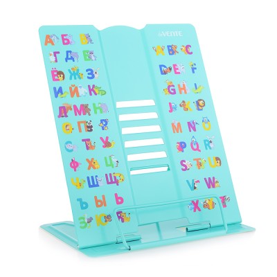 Подставка для учебников и книг "Alphabet" 27x21 см, металлическая окрашенная, вес 600 г, вертикальная, с противоскользящими ножками, с полноцветным рисунком, в пластиковом пакете с европодвесом 806311