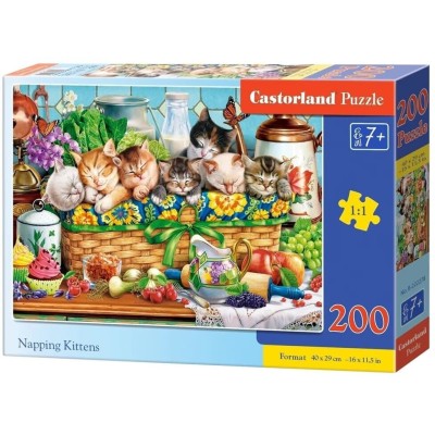 Пазлы Дремлющие котята, 200 деталей, Castor Land 2278/B10-222278