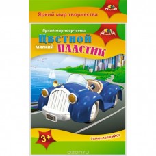 Пластик цветной мягкий самоклеящ. А4, 4цв. ПЭТ "Ретро-автомобиль" 2х100