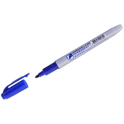 Маркер перманентный Crown "Multi Marker Slim" синий, пулевидный, 2мм 207898