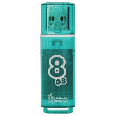 Память Smart Buy "Glossy" 8GB, USB 2.0 Flash Drive, зеленый 230848