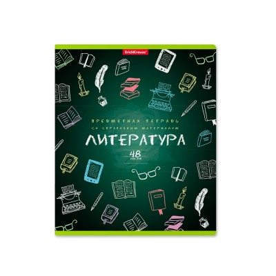 Тетрадь общая ученическая ErichKrause К доске!, Литература, 48 листов, линейка 43585