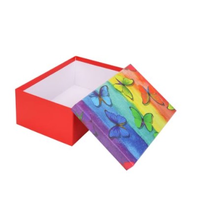 Коробка прямоугольная подарочная Радужные бабочки 19X13X7.5 см РазборКОР-7809