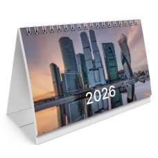 Календарь-домик настольный на гребне с бегунком, 2026 г., BRAUBERG, 160х105 мм, "Мегаполис", 117269