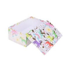 Коробка прямоугольная подарочная Радужные единороги 19X13X7,5 см РазборКОР-7816
