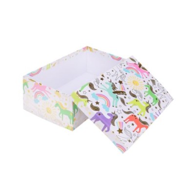 Коробка прямоугольная подарочная Радужные единороги 29X22X12.5 см РазборКОР-7816