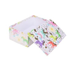 Коробка прямоугольная подарочная Радужные единороги 35X27X15.5 см РазборКОР-7816