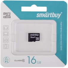 Карта памяти SmartBuy MicroSDHC 16GB, Class 10, скорость чтения 10Мб/сек Smart Buy 239023