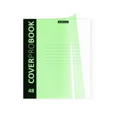 Тетрадь общая ученическая с пластиковой обложкой на скобе ErichKrause® CoverProBook Neon, зеленый, А5+, 48 листов, клетка 46935