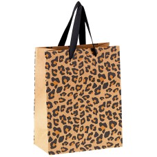 Пакет подарочный 18*23*10см MESHU "Leopard style", крафт 302919