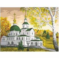 Картина по номерам на холсте ТРИ СОВЫ "Церковь", 30*40, с акриловыми красками и кистями 358739