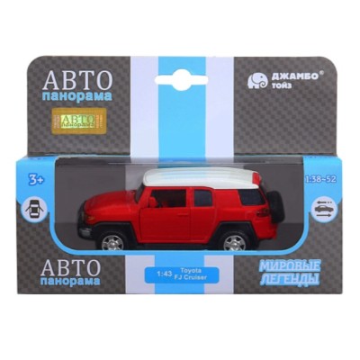 ТМ "Автопанорама" Машинка металлическая 1:43 Toyota FJ Cruiser, красный, откр. двери, инерция, в/к 17,5*12,5*6,5 см JB1251265