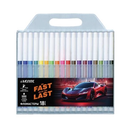 Фломастеры 18цв "Fast Or Last" смываемые невент колп   DEVENTE 5082522 232420