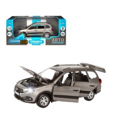 Автопанорама Машинка металлическая 1:24 LADA GRANTA CROSS серебряный перламутр, откр. 4 двери, капот, багажник, свет, звук, инерция, в/к 24,5*12,5*10,5 см JB1251206
