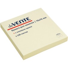 Блок самоклеящийся (стикеры) 76*76 100л желтый пастель DEVENTE 2010325 581638