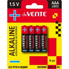 Комплект батареек AAA/LR3 04шт/уп блистер алкалин 1.5V DEVENTE 9010107 478360