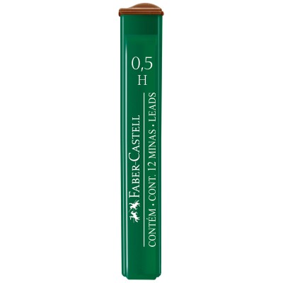 Грифели для механических карандашей Faber-Castell "Polymer", 12шт., 0,5мм, H 286026
