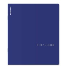Тетрадь общая ученическая ErichKrause Simple Color, синий, 48 листов, клетка, ламинация soft-touch+выборочный УФ-лак 1шт 65237