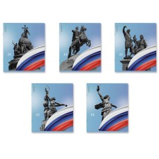 Тетрадь общая ученическая ErichKrause Российский герб, 48 листов, клетка, матовая ламинация+выборочный УФ-лак+тиснение фольгой_MIX-PACK 1шт 60616