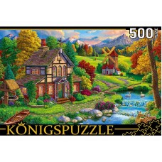 Konigspuzzle. ПАЗЛЫ 500 элементов. ФП500-8049 СКАЗОЧНЫЙ ДОМИК В ГОРАХ