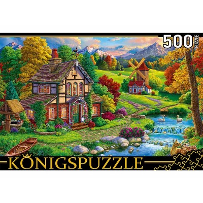 Konigspuzzle. ПАЗЛЫ 500 элементов. ФП500-8049 СКАЗОЧНЫЙ ДОМИК В ГОРАХ