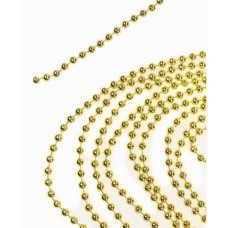 Новогоднее украшение бусы на ёлку золотые "Новогодние шарики" 2,7 м. НУ-4232