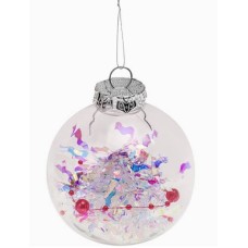 Новогоднее украшение. Елочный шар "Комета" с декором 8см НУ-3439