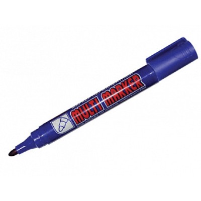 Маркер перманентный Crown "Multi Marker Chisel" синий, скошенный, 5мм 207894
