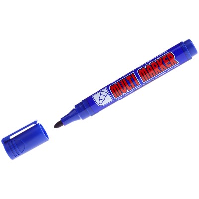Маркер перманентный Crown "Multi Marker" синий, пулевидный, 3мм Crown 002675