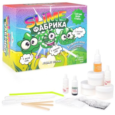 Набор Юный Химик Слайм фабрика Яблоко (3 шт) 324716