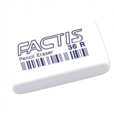 Ластик FACTIS 36 R (Испания), 40х24х9 мм, белый, прямоугольный, мягкий, CNF36RB