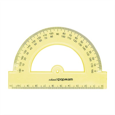Транспортир 180 гр 12 см пласт. ассорти полупрозр. 053599